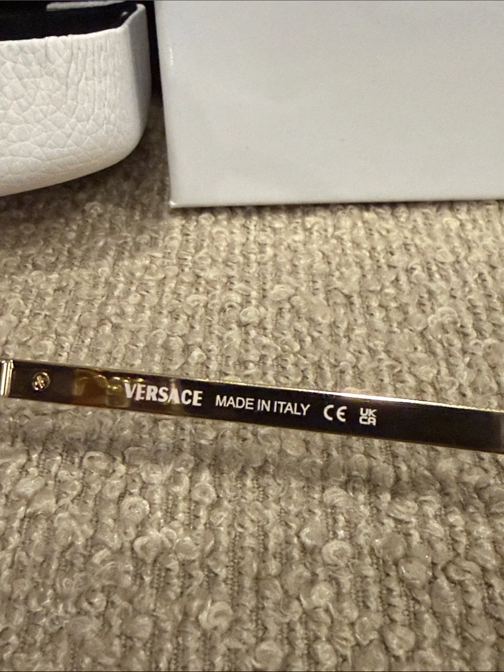 Versace Gold Frame Sunglasses with Black Lenses